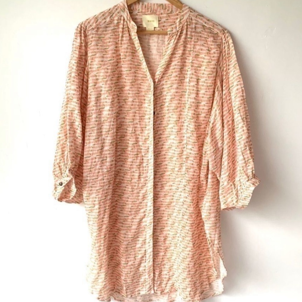 MAEVE ANTHROPOLOGIE OVERSIZED COTTON TEXTURE TUNIC SIZE SMALL